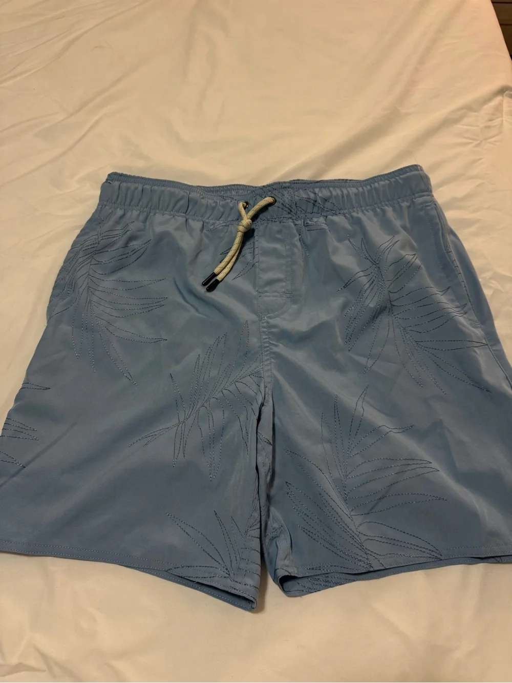 Laguna B Light Blue Men's Swim Trunks with Contrast Drawstring